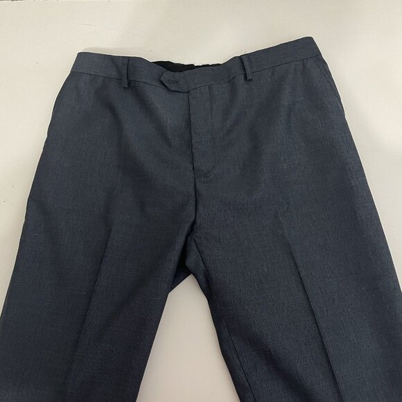 Eleganza by Giorgio Sanetti Suit 44R Jacket Pants 36R Dark Blue Sheen 2 Button - Picture 5 of 14